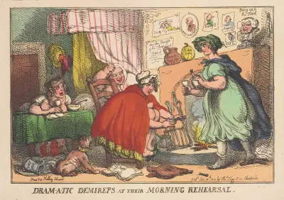 Dram-a-tic demireps at their morning rehearsal, Thomas Rowlandson