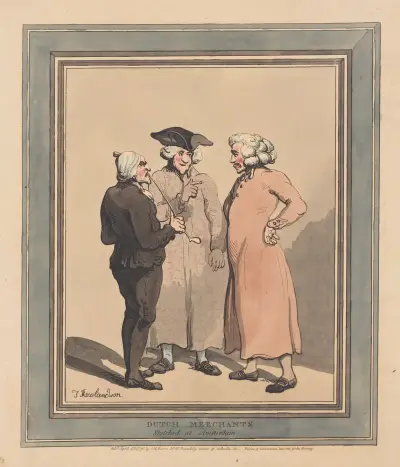 Holländska köpmän. Skissat i Amsterdam av Thomas Rowlandson