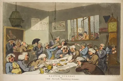 Påskdagen, eller sockenstämmans middag av Thomas Rowlandson