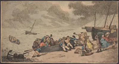 Avresa från Brighthelmstone till Dieppe av Thomas Rowlandson