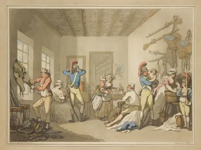 English barracks, Thomas Rowlandson