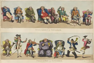 Englishmen in November. Frenchmen in November, Thomas Rowlandson