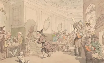 Fashionable restaurant, Thomas Rowlandson