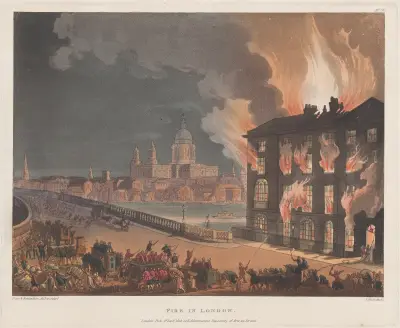 Brand i London av Thomas Rowlandson