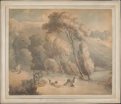 Fiske med nät i Devonshire av Thomas Rowlandson