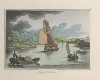 Fowey, Cornwall, Thomas Rowlandson