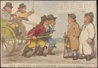 Gig hauling, or gentlemanly amusement for the nineteenth century av Thomas Rowlandson