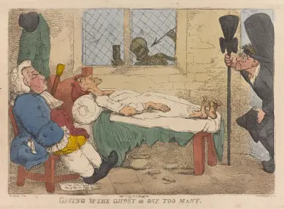 Giving up the ghost or one too many, Thomas Rowlandson