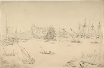 Harbor scene, Thomas Rowlandson