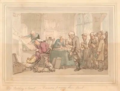 Att hålla hov, eller bönder som betalar sin arrende av Thomas Rowlandson