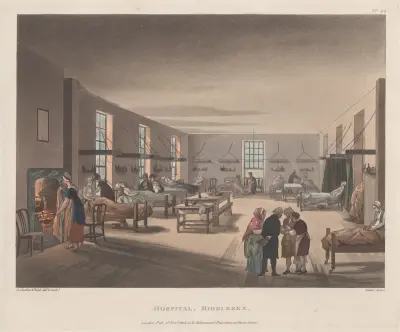 Hospital, Middlesex av Thomas Rowlandson