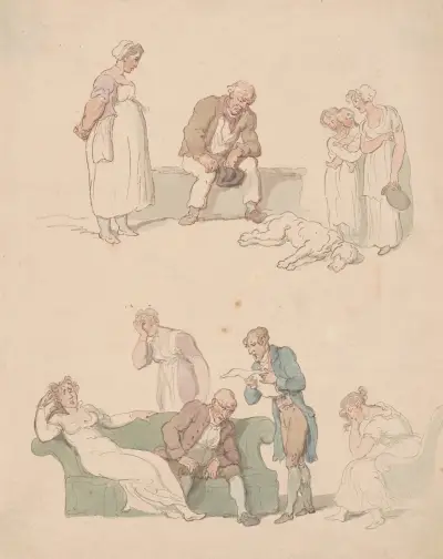 Illustrations to a book av Thomas Rowlandson