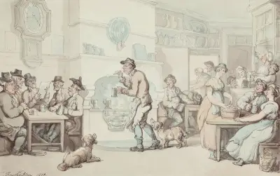På krogen (Interiör av ett värdshus) av Thomas Rowlandson