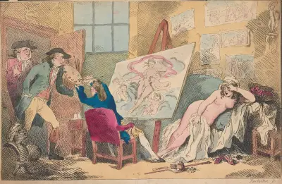 Intrusion on study or the painter disturbed, Thomas Rowlandson