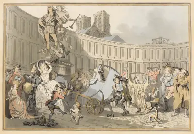 La Place Victoire a Paris, Thomas Rowlandson