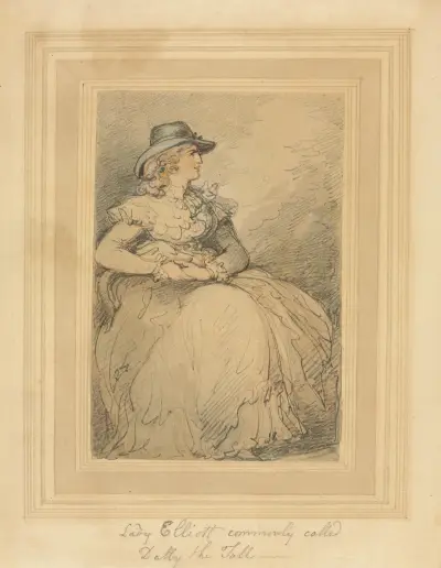 Lady Elliott, Commonly Called Dolly The Tall, Thomas Rowlandson