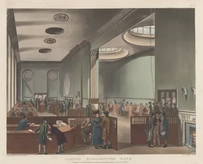 Lloyd’s Subscription Room av Thomas Rowlandson