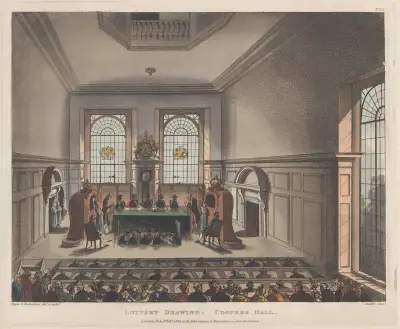 Lottery Drawing, Coopers Hall av Thomas Rowlandson