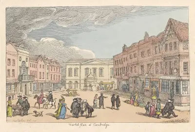 Marknadsplatsen i Cambridge av Thomas Rowlandson