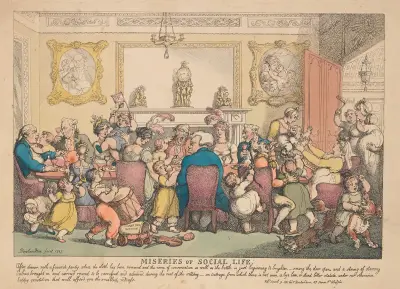 Miseries of human life; After dinner with a favorite party. . . ., Thomas Rowlandson