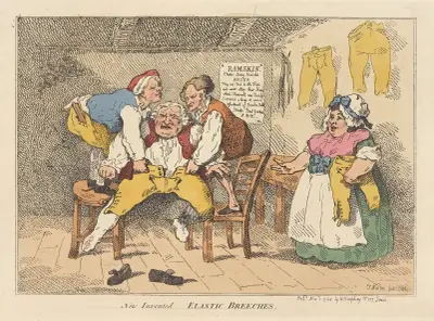 New invented elastic breeches, Thomas Rowlandson