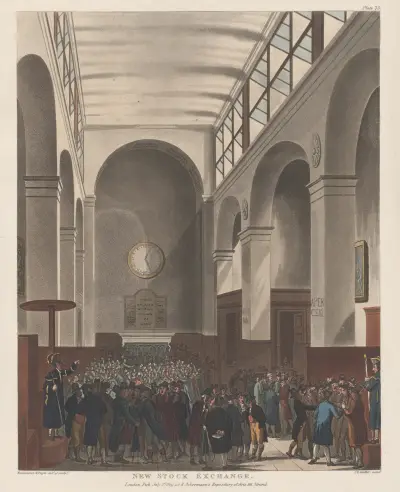 Nya börsen av Thomas Rowlandson