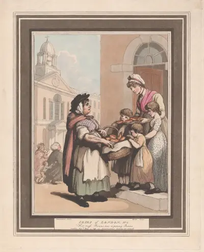 No.8; Hot Cross Buns av Thomas Rowlandson