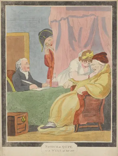 Uppsägning, eller en egen vilja av Thomas Rowlandson