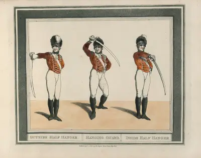 Outside Half Hanger, Hanging Guard, Inside Half Hanger av Thomas Rowlandson