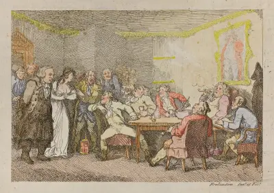 Parson Adams & Fanny examined as culprits before the country Justice, Thomas Rowlandson