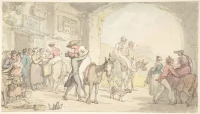 Pleasure of a Poste aux Anes, from Sentimental Travels av Thomas Rowlandson