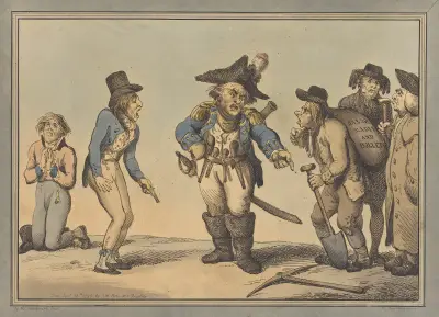 Förberedelser inför en duell av Thomas Rowlandson