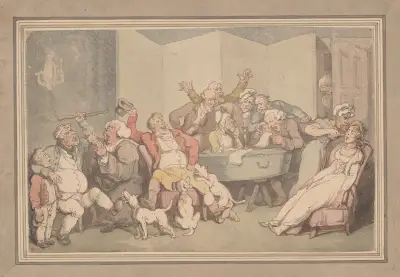 Reading the will, Thomas Rowlandson