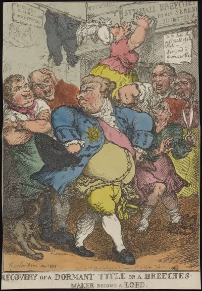 Recovery of a dormant title, or A breeches maker become a lord von Thomas Rowlandson