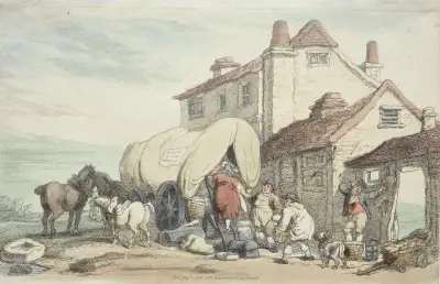 Richardson’s Show; A Flying Wagon 1816 av Thomas Rowlandson