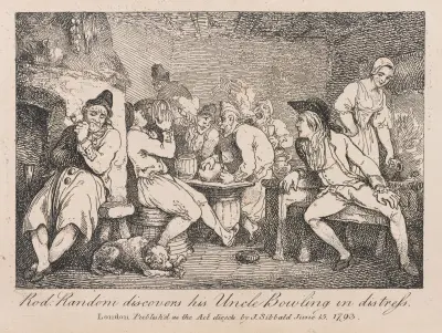 Rod; Random discovers his Uncle Bowling in distress, Thomas Rowlandson