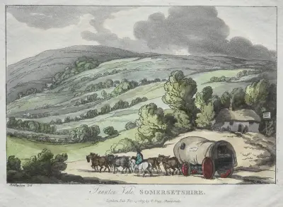 Rowlandsons skisser från naturen; Taunton Vale, Somersetshire av Thomas Rowlandson