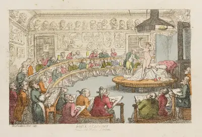 Royal Academy. Somerset House, London av Thomas Rowlandson