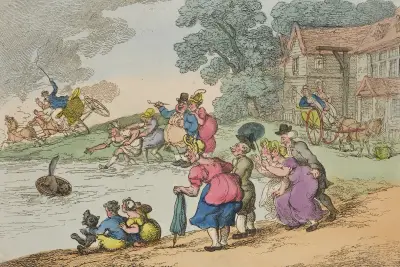 Rural sports. Cat in a bowl. No. 1. von Thomas Rowlandson