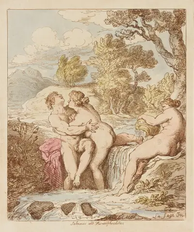 Salmacis and Hermaphroditus av Thomas Rowlandson