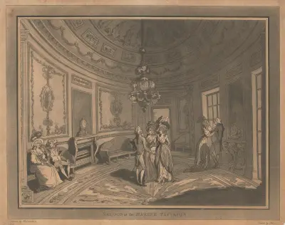 Saloon på Marine Pavilion av Thomas Rowlandson