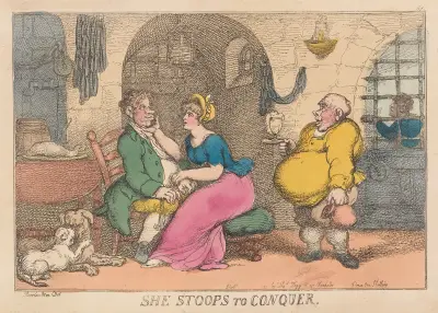 Hon böjer sig för att segra av Thomas Rowlandson