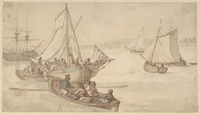 Skepp och sjömän av Thomas Rowlandson