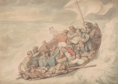 Skeppsbrutna sjömän av Thomas Rowlandson