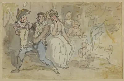 Soldat med sin familj av Thomas Rowlandson