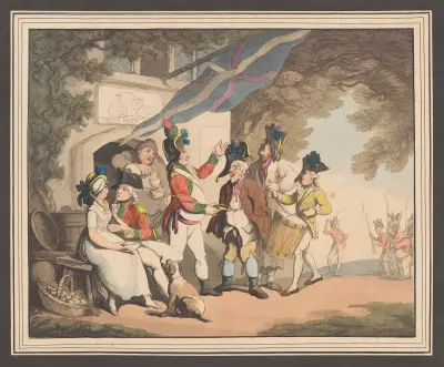Soldiers recruiting, Thomas Rowlandson