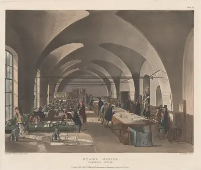 Stamp Office, Sommerset House, Thomas Rowlandson