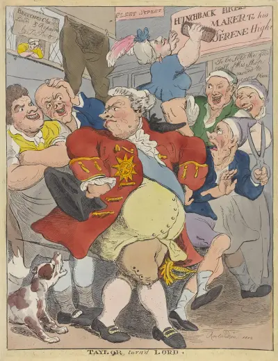 Taylor förvandlad till lord av Thomas Rowlandson