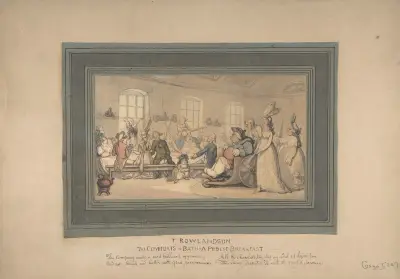 The Comforts of Bath and Public Breakfast von Thomas Rowlandson