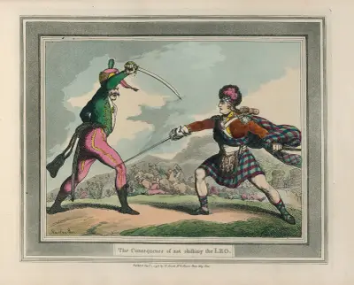 The Consequence of not shifting the Leg av Thomas Rowlandson